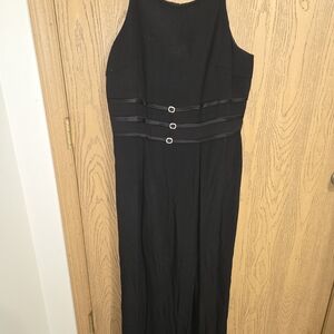 Dave & Johnny Elegant Black Dress with Belt Detail